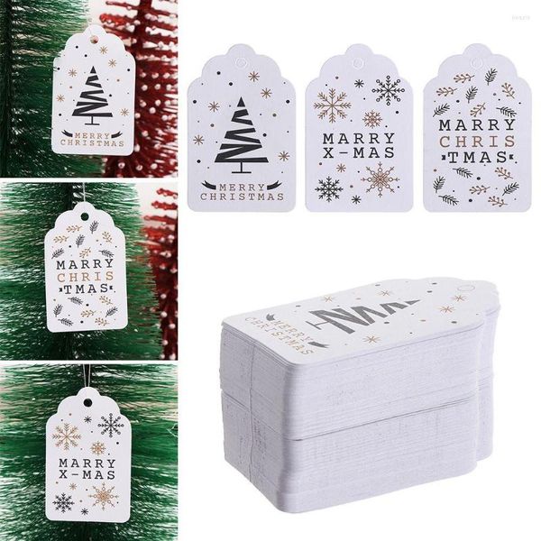 Decorações de Natal Etiquetas Kraft Tag Tags Hang Tags Papel Diy Supplies Supplies Cartões de festa Papai Noel