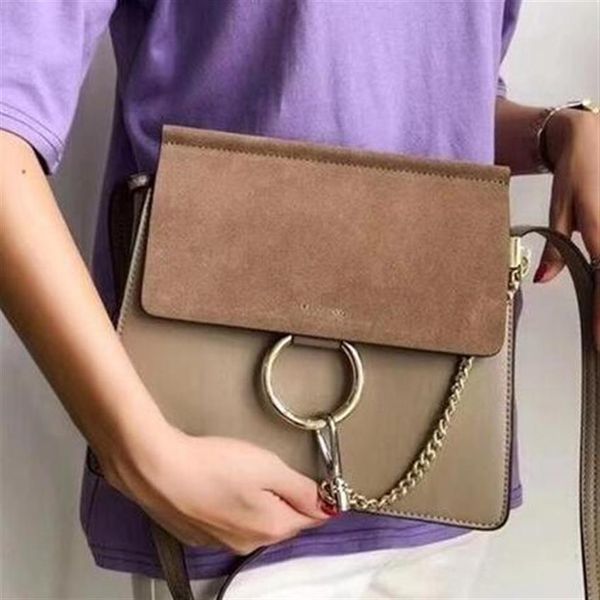 New Classic Ladys Suede Chain Handbag Circle Ring Borse a tracolla Donna Flap Chain Bag Crossbody Lady Handbags Messenger Purse2697