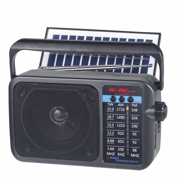 Altoparlante Bluetooth di emergenza radio solare AM FM SW Radio multibanda Subwoofer stereo wireless protetto da esterno IS-2400BTS