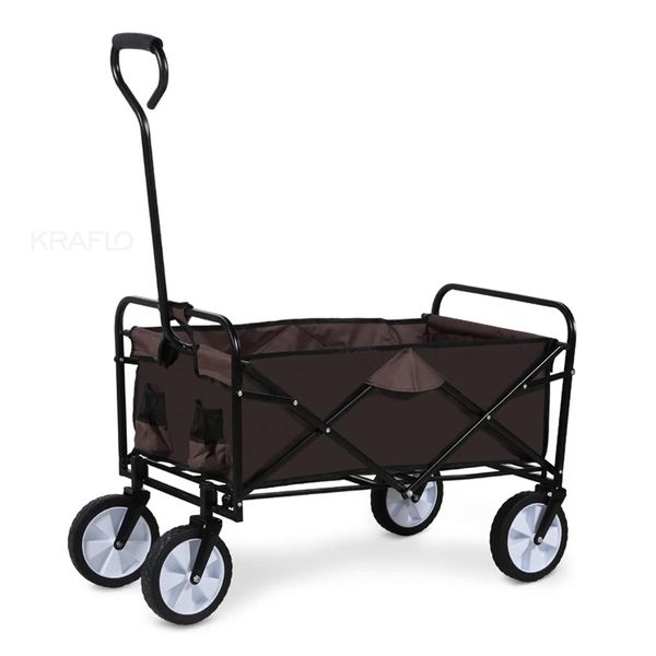 Forniture da giardino in metallo e acciaio Carrello a mano portatile pieghevole per carichi pesanti con tettuccio rimovibile per carrello da spiaggia Produttore kraflo