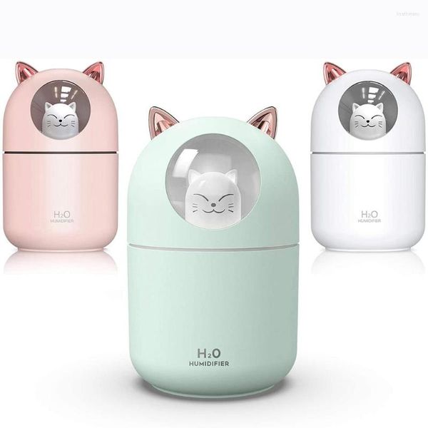 Luzes noturnas 300ml Ultrassonic Cool Mist umidificador de ar para quarto mini