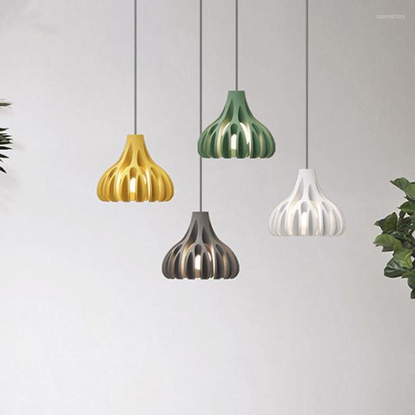 Lâmpadas pendentes de resina moderna Luzes de coral nórdico colorido led janglamp quarto sala de estar lâmpada de cozinha decoração de loft industrial