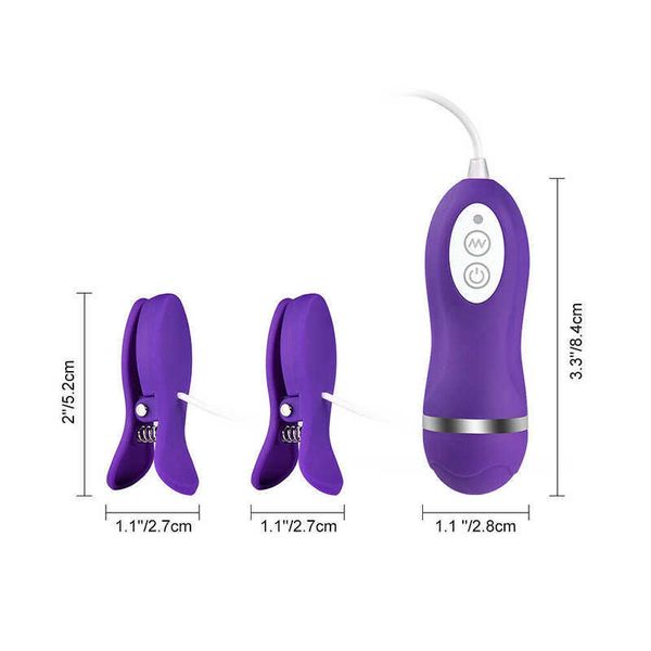 Articoli di bellezza Stimolatore femminile Giocattoli sexy Morsetti per capezzoli elettrici 10 Capezzoli di frequenza Labia Clip Vibratore Massaggio al seno Figa Prodotto erotico