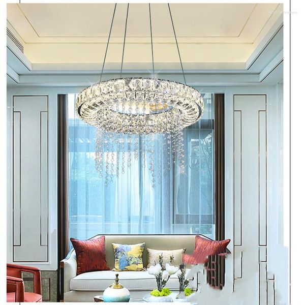 Kolye lambaları Modern Kristal Dimmable Led Chandelier Restoran Mutfak ve Oturma Odası Tavan Glos