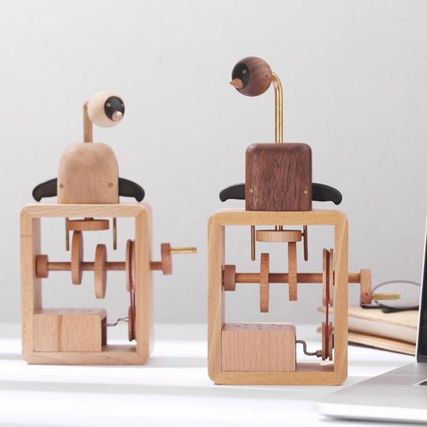 Figurine decorative in legno Baschetta musicale a mano in legno Automati Bird Automati Creativa con regali di compleanno inviati a ragazzo ragazza vivace