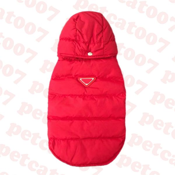 Cappotto con gilet per animali domestici con logo triangolare Abbigliamento per cani Designer Giacca con cappuccio per animali domestici Cani invernali Cappotti caldi Due colori188y