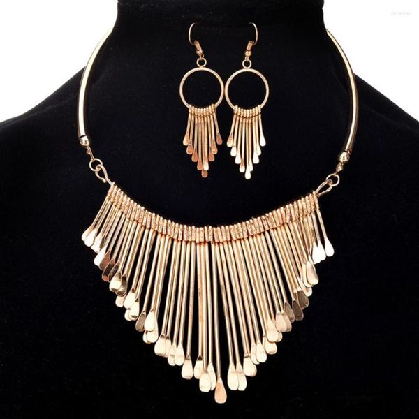 Brincos de colar Conjunto Diomedes Luxury Womens Metal Metal Tassels Pingente Chain Jewelry Gift Party Wholesale Drop Jun7