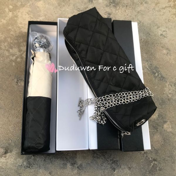 ombrelli moda 2c pacchetto regalo classico borsa con catena in stoffa per ombrello fiore di tendenza da collezione