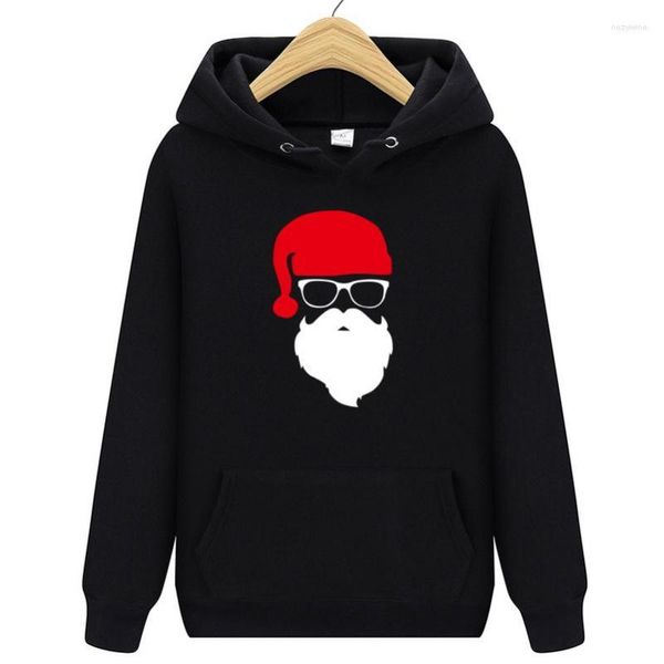 Felpe con cappuccio da uomo Divertenti felpe con stampa festosa di Babbo Natale Felpa con cappuccio da donna unisex Hip Hop Swag invernale