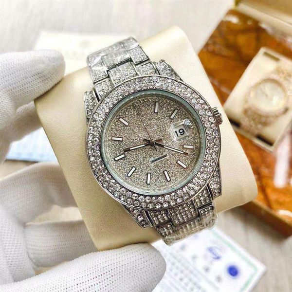 TM Watch New S Fashion Quartz Battery Calendario completo Wacthes 36m Diamond Mens Watchs Owatches269G