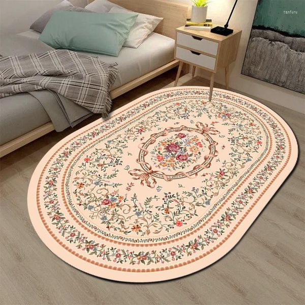 Tapetes elipse em forma especial para a sala de estar deluxe de luxo de cama de cama de cama tatami tapetes de tamanho grande de tamanho estético tapetes de piso