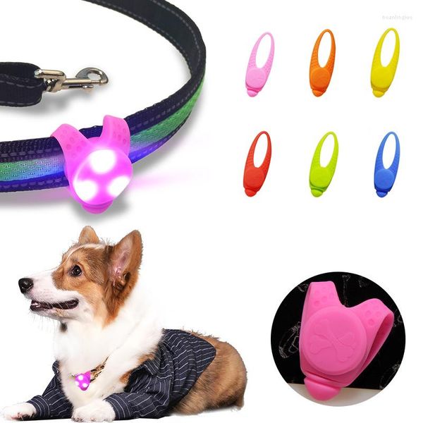 Vestuário para cães liderados luminosos de silicone luminoso pingente noturno anti -carro acidente de carro protegido de colar de animais de estimação à prova d'água protegida