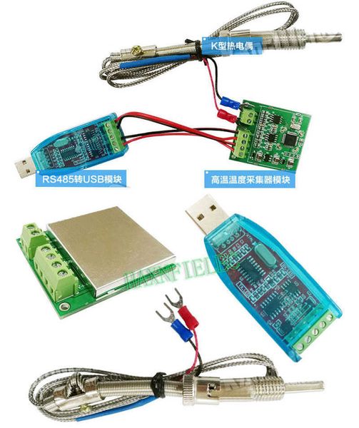 Max6675 K-Tipi Sıcaklık Sensörü Termokupl Koleksiyoncusu RS485-USB Modül Modbus İletişim