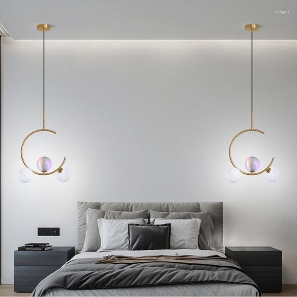 Kronleuchter Nordic Wohnzimmer Mond Planet Kronleuchter Persönlichkeit Schlafzimmer Nachttischlampen Moderne Esstisch Bar Dekoration LED-Leuchten