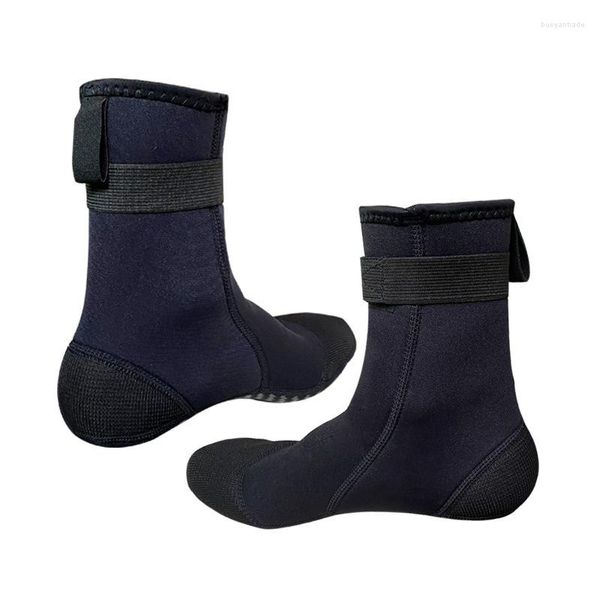 Damen-Badebekleidung, 3 mm Neopren, schwarz, lange Tauchsocken, Schnorcheln, Schwimmen, Strand