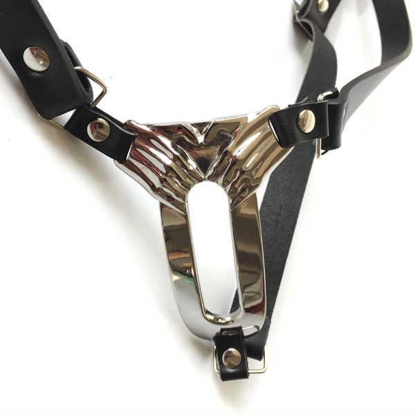 Articoli di bellezza Femminile Satinless SteelPU Cintura di castità invisibile in pelle BDSM Bondage Restraint Strap Orgasmo forzato Pantaloni Giocattoli sexy per adulti Donna