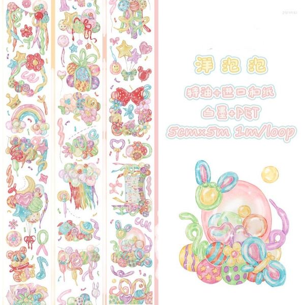 Confezioni regalo Palloncino colorato Bolla PET Olio speciale Nastri Washi Diario spazzatura Nastro adesivo Adesivo Adesivi per scrapbooking fai-da-te