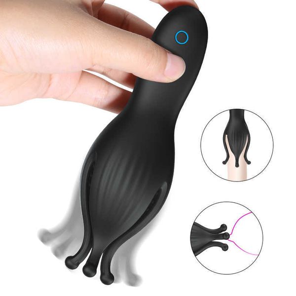 Itens de beleza 10 velocidades de silicone clímax oral automático de glande sexy estimula brinquedos de massageador para homens masturbador masturbador treinamento de ereção peniana