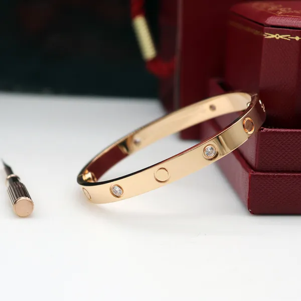 66sbangle High End Tornavida Aşk Bilezik Tasarımcı Bileklik Moda Bilezik Unisex Paslanmaz Çelik Kaplama Altın Takı Noel