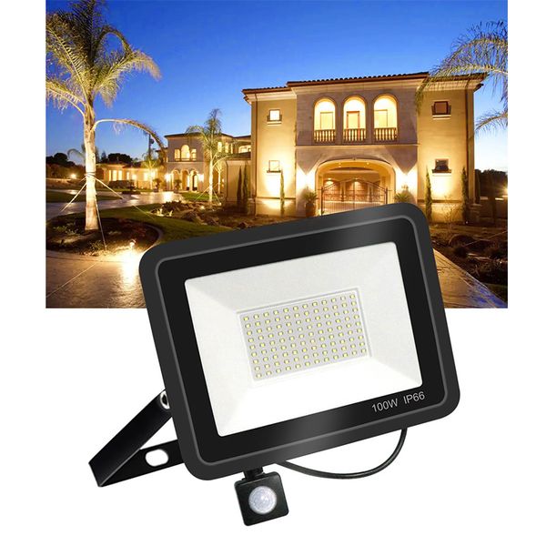 LED Flutlicht Motion Sensor 10W 20W 30W 50W 100W 150W 200W Wasserdichte Außen beleuchtung Für Garten Scheinwerfer Wand Beleuchtung