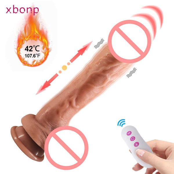 Oggetti di bellezza Dildo di spinta wireless per donne Realistic Silicone Penis Vibratore femmina con giocattoli sexy di aspirazione per adulti 18