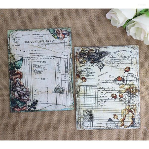 Embrulhe de presente retro hand conta adesivos de material inglesa crianças folhas de folhas marcadoras de fundo papel de scrapbook DIY decoração