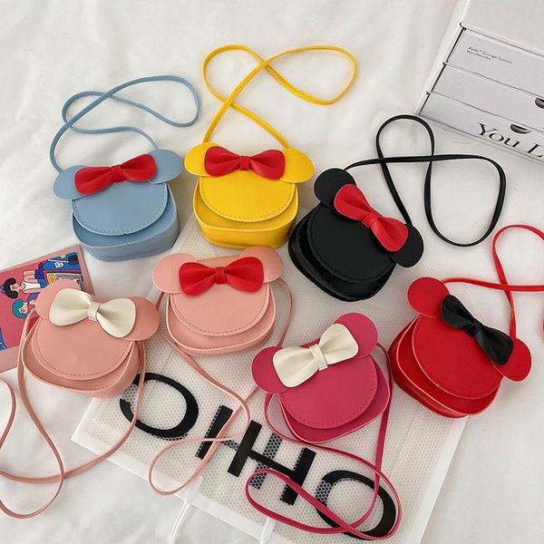 Bolsas fofas para meninas mini bolsa de ombro para crianças moda bolsa de moedas couro PU bolsa mensageiro infantil