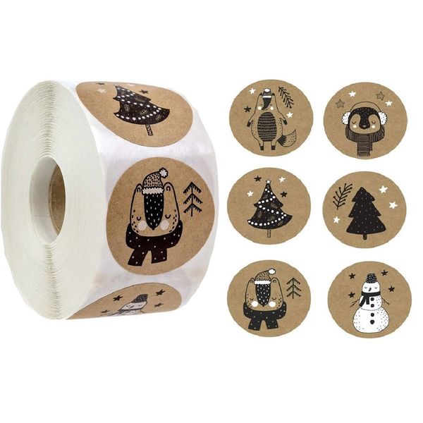 Secas de selo de tema de Natal adesivos para pacote de pacote de pacote de presente DIY decora￧￣o de papelaria rrd47