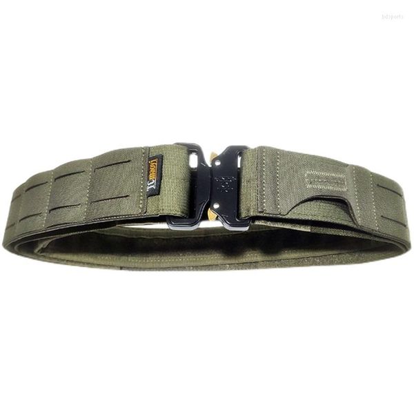 Cintura esterna multifunzionale da esterno multifunzionale con fibbia in metallo larga 5 cm, tagliata al laser, cintura esterna TC0189