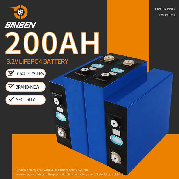 Wiederaufladbare 3,2 V 200 Ah Lifepo4 Batterie NEUE DIY 12 V 24 V 48 V Lithium-eisenphosphat Für Elektroauto RV Solarenergie Golfwagen
