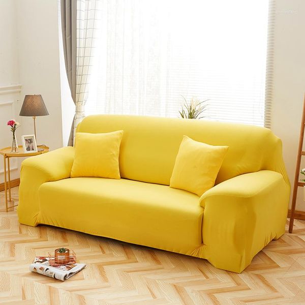 Fodere per sedie Love Seat Copridivano con braccioli gialli per soggiorno Fodera Cubre Protector Housse Canape Divano