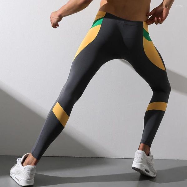 Pantaloncini da corsa Superbody 2022 Mutande lunghe da uomo Moda Biancheria intima sexy in poliestere Canottiere invernali calde Patchwork Leggings sportivi