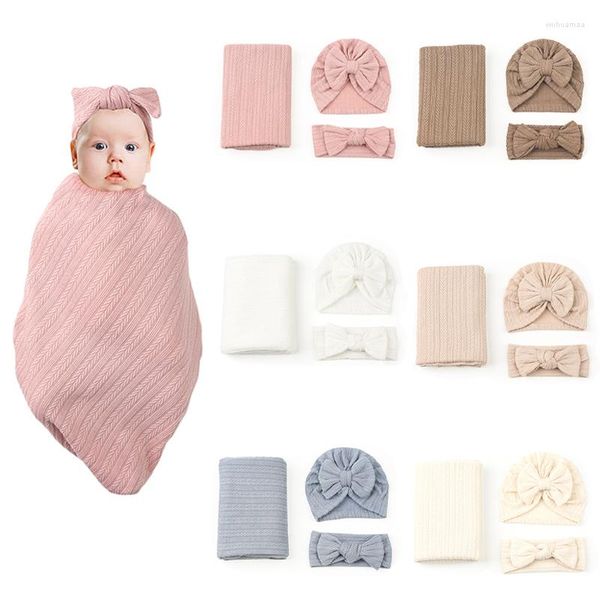 Coperte 3PCS per bambini Swaddle Wrap Born Sleeping Bedding Set fascia Busta Cocoon Baby Girl Scarico