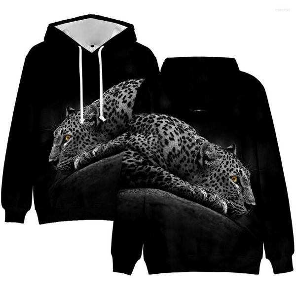 Hoodies masculinos Capuz Leopard 3D Men/Women Brand Design animal Pullovers com capuz de alta qualidade Animal Roupas