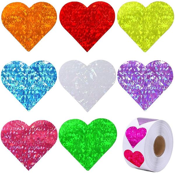 Etichette Amore Arcobaleno Adesivo a forma di cuore Scrapbooking Confezione regalo Festa Matrimonio San Valentino Adesivo cancelleria RRD55