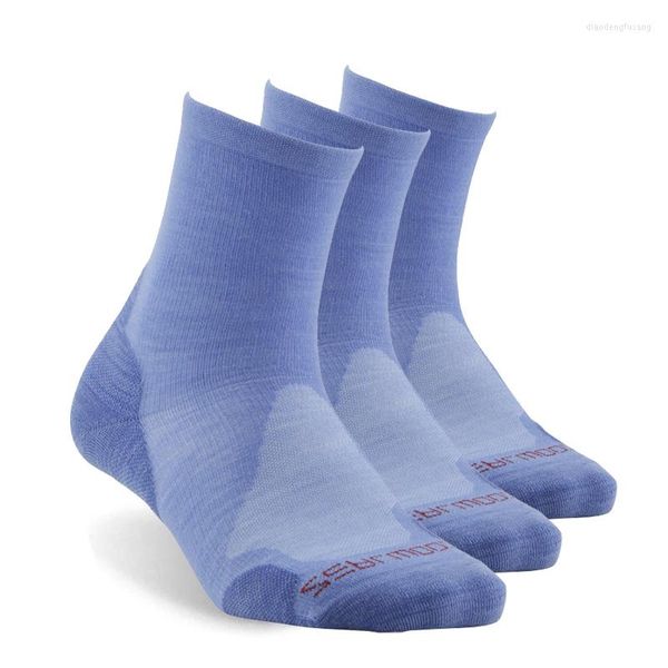 Meias masculinas Caminhando Zealwood Unissex Merino Wool ao ar livre Cushion Crew Athletic