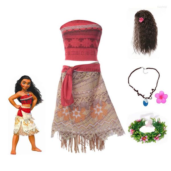 Abiti per ragazze Ragazze Vaiana Adventure Outfit Principessa Costume Cosplay Regali Halloween Bambini Fantasy Dress Up Abiti da festa