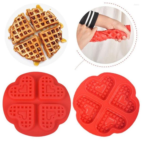 Stampi da forno Stampo per pasticceria da cucina Stampo per mousse Stampo in silicone per budino a forma di cuore grande Teglia per waffle