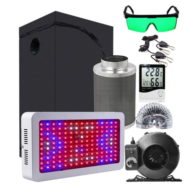 Led crescer luzes veg bloom crescer tenda caixa kit kits combinados internos com filtro de carbono e ventilador para hidroponia planta growbox