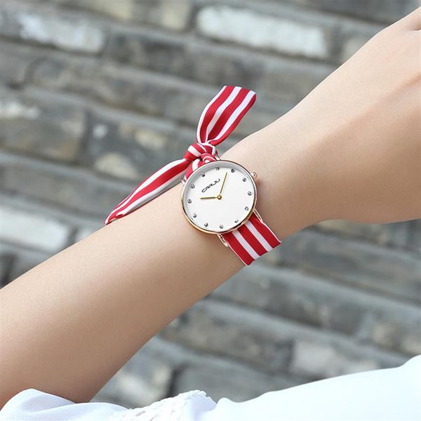CRRJU neue einzigartige Damen-Armbanduhr mit Blumenmuster, modische Damen-Kleideruhr, hochwertige Stoffuhr, süße Mädchen-Armbanduhr, watch345a