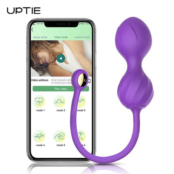 Articoli di bellezza App Bluetooth Telecomando senza fili Uovo vibrante Stimolatore clitorideo con sfera vaginale femminile Amore Giocattoli sexy per donne Adulti 18