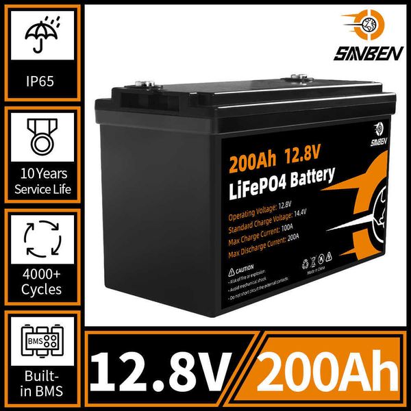 Yepyeni 12V 200AH Lifepo4 Pil Sınıf A hücreleri Lityum Demir Fosfat Şarj Edilebilir Pil Tekne Motorlu Golf Sepet Scooter