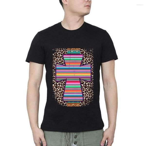 Мужские рубашки T Cross Aztec Geometric Mexican Serape Fiesta Streetwear o Neck Funt Summer Casual