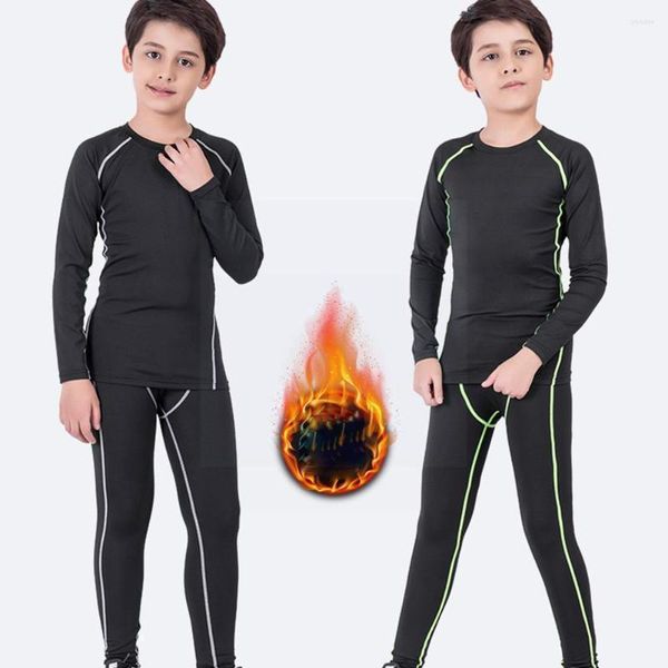 Set da corsa Tuta sportiva per bambini 1 di abbigliamento sportivo Abbigliamento da jogging Calcio Compressione Intimo Allenamento termico per bambini Z4a0