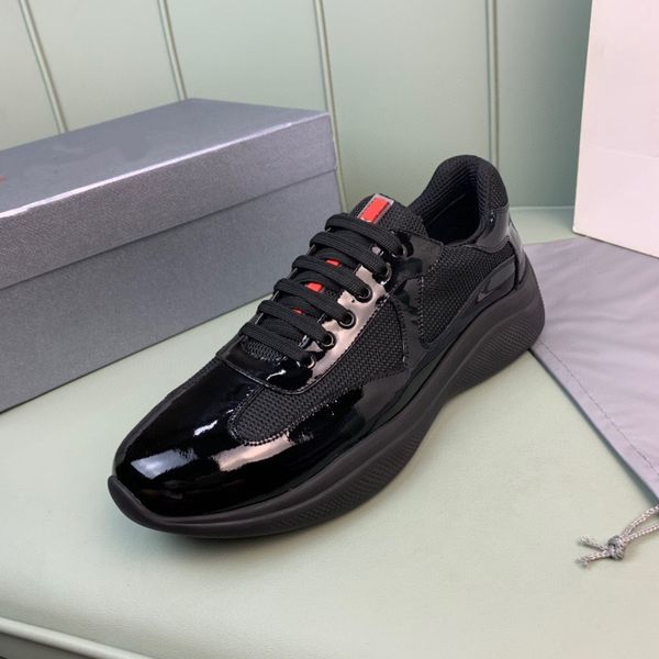 Männer America'S Cup Bike Stoff Sneakers Schuhe Lackleder Mesh Flachschuh Gummi Trainer Designer Sneaker Grün Rot Schnürung Nylon Casual Walking