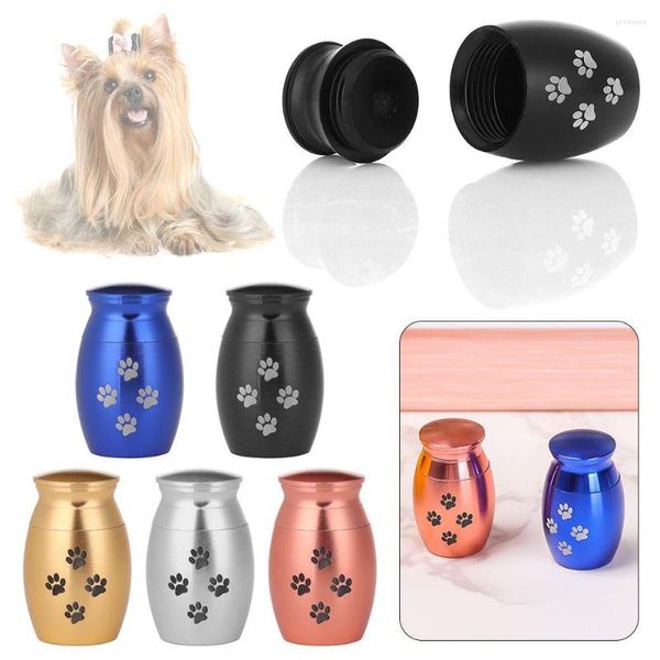 Dog Apparel ouro/preto aço inoxidável urna animais de estimação pássaros gatos cremação de mouse cinzas urna de beta