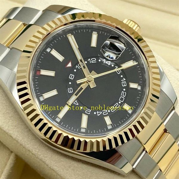 20 Orologio da uomo modello Acciaio oro giallo 326933 Quadrante nero Completo bicolore champagne 326934 326935 Orologi automatici Mens Wri3026