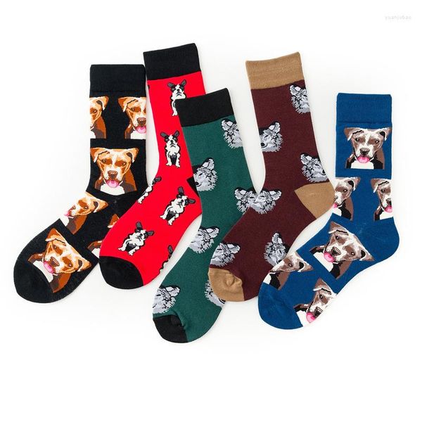 Calzini da uomo Moda Unisex Inverno lavorato a maglia Long Crew Funny Pet Dog Stampato Hip-Hop Trendy Cotton Hosiery Skateboard