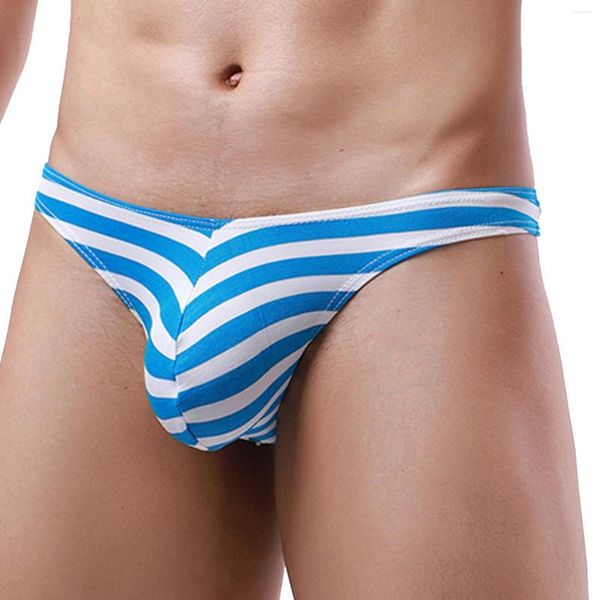 Roupa de ioga Sexy Low Waist Men Rouphe cuecas estampas listradas calcinha de calcinha respirável masculina