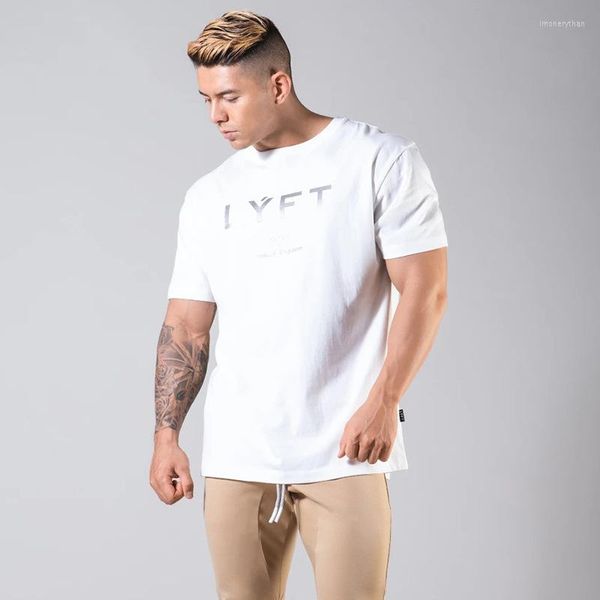 T-shirt da uomo Lfyt Muscle Brothers T-shirt sportiva estiva e autunnale Fitness Top allentato Basket elastico Versione coreana Large Short Slee